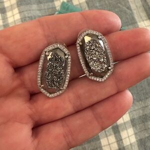 Silver Druzy Earrings